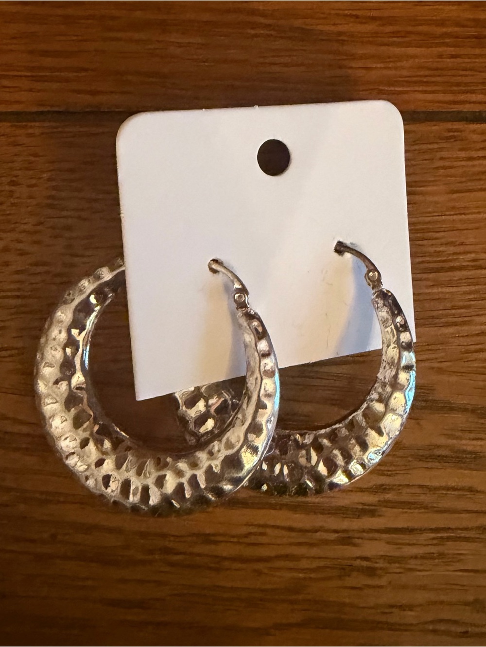 Silver Infinity Circle Earrings with Textured Design - Picture 2 of 4